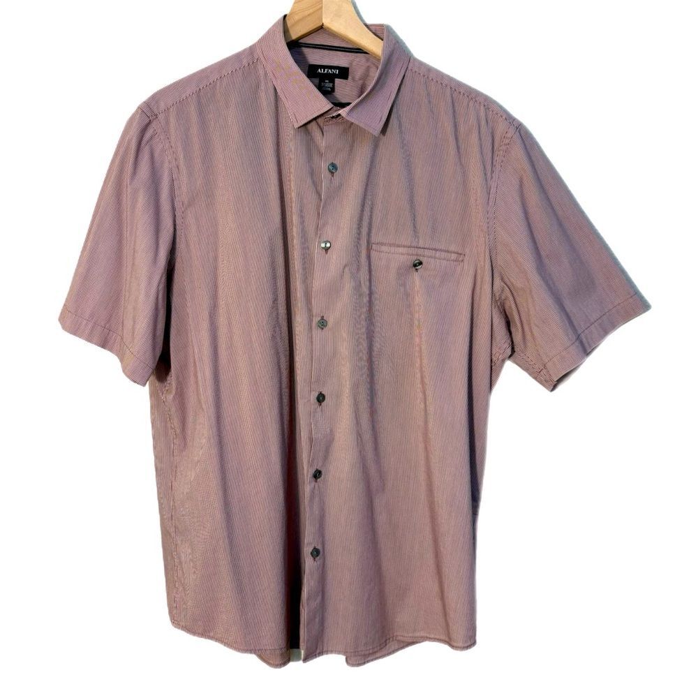 Alfani Men's XL Casual Button Down Shirt in Mauve.